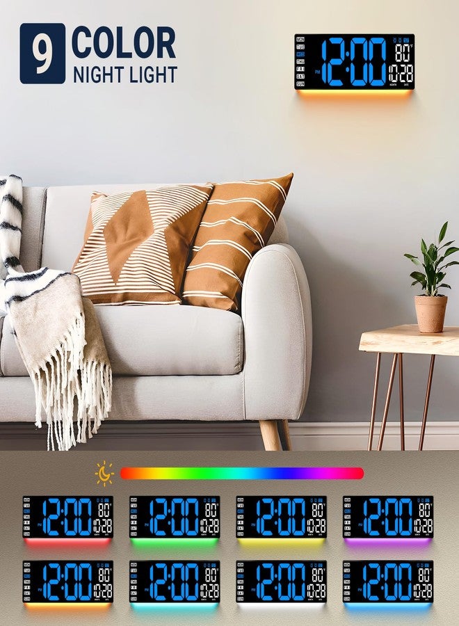 ANSOPER 16.5" Large Digital Wall Clock: Wall Mount Decor Clock Large Display for Classroom Dorm Office Game Living Room, House Warming Gifts New Home, Christmas Birthday Gift for Mom Dad Seniors Teen Blue - Image 2