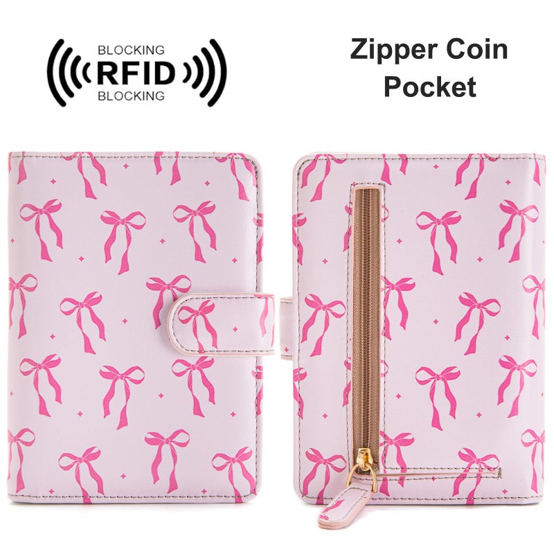 BECEERE Passport Holder for Travel Essentials, RFID Blocking Passport Wallet Cover with Magnetic Closure, Passport Book Holders for Women and Men (Pink Bow) - Image 3