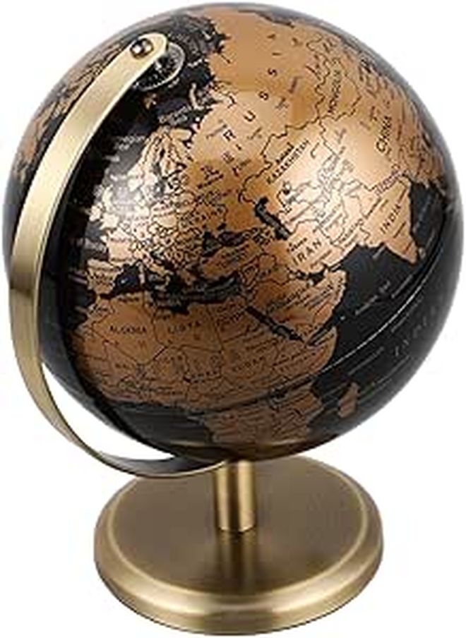 Antique Bronze Rotating Earth Globe Desktop Decoration For Home And Office - Image 1
