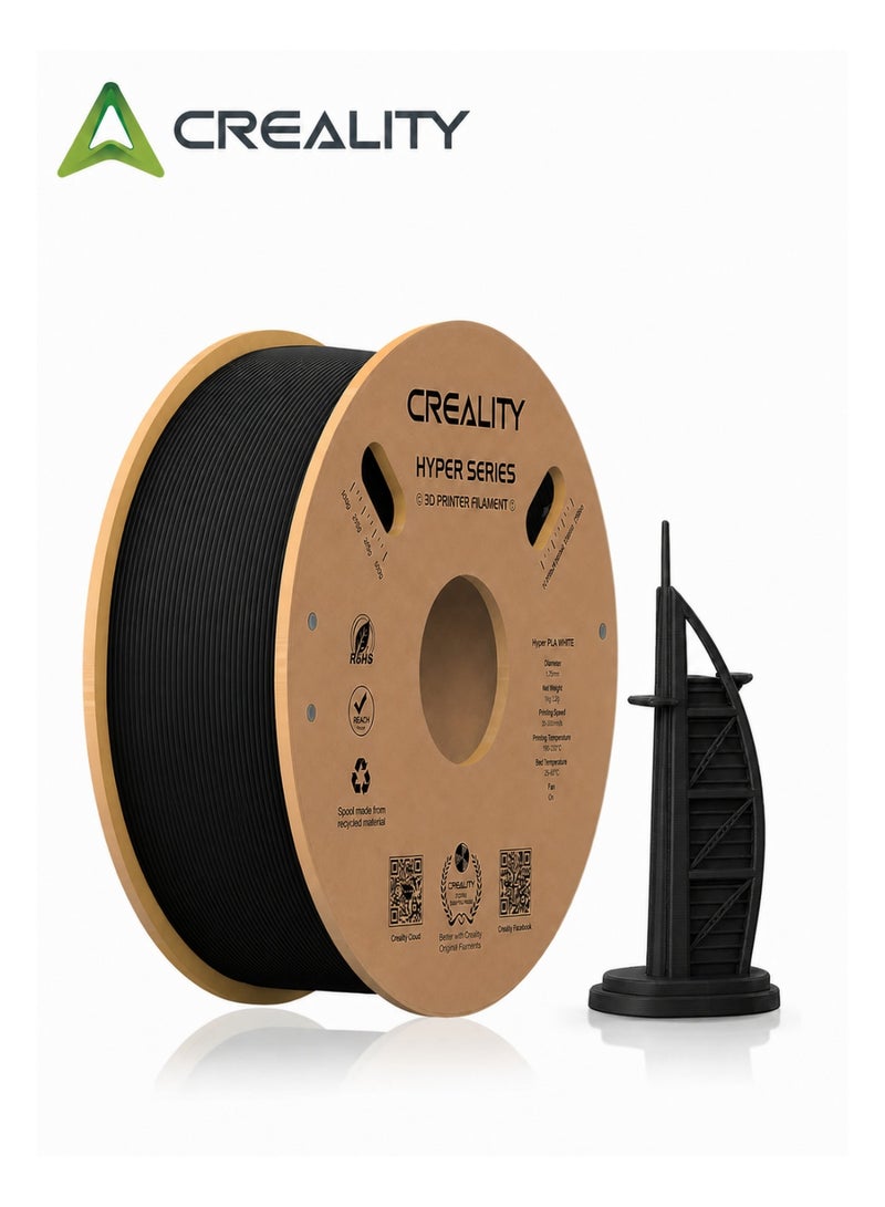 كريليتي 3D Official Creality Hyper PLA Filament 1KG, High Speed PLA 30-600mm/s 3D Printer Filament, 1.75mm, Dimensional Accuracy +/-0.02mm, Fit Most FDM 3D Printers, 1KG(2.2lbs) Spool Hyper PLA-Black HP-PLA-Black - Image 1