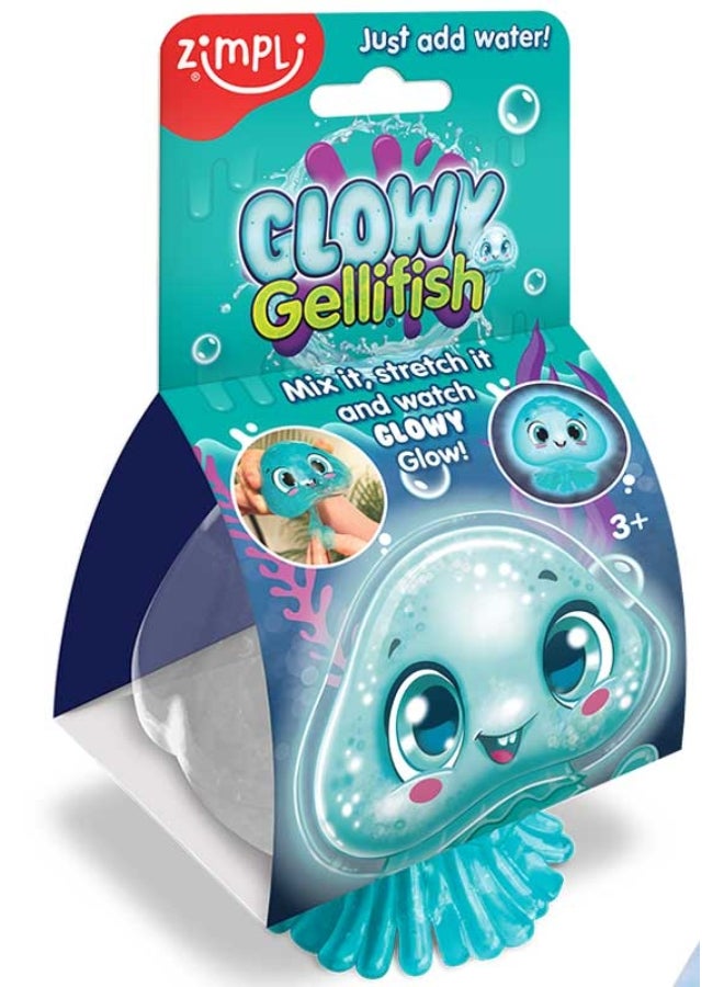 Zimpli Kids Glowy GelliFish, Glow in the Dark Sensory Slime Toy, 2 Use Pack, Stretchy Sensory Play, Skin Safe, Drain Safe, Easy Clean, Stain Free, Biodegradable, Ages 3+ - Image 4