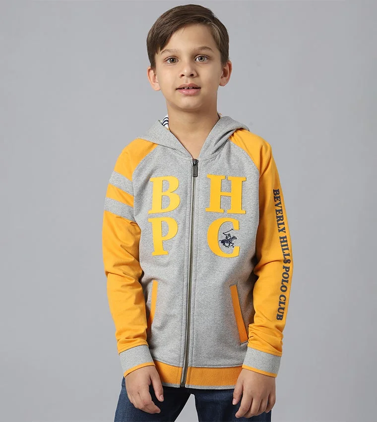Color Block Long Sleeves Hooded Sweatshirt