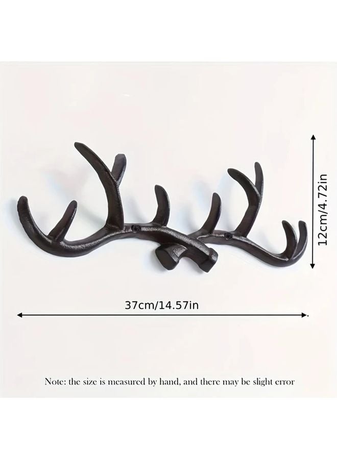 Nordic Style Cast Iron Deer Horn Wall Hook Durable Metal Coat Rack Antlers Home Decor - Image 4