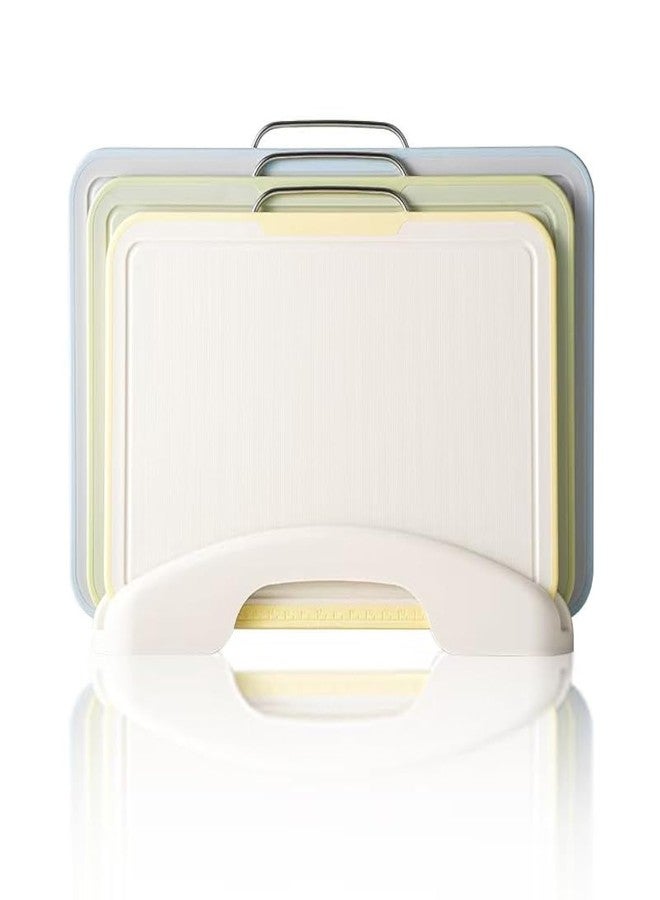ACAUTO Cutting Boards for Kitchen, Charcuterie Chopping Boards Set of 3 with Stand, Plastic Cutting Mat for Kitchen Dishwasher Safe with Storage Stand - Image 1