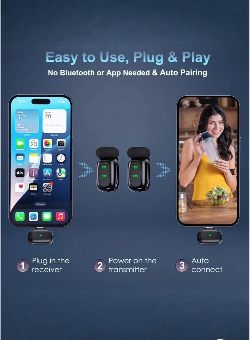 ELTRAZONE T80 Wireless Lavalier Microphone with Noise Reduction, Portable Clip On Mic for Recording, Streaming & Interviews, Clear Audio, Long Battery Life, Plug & Play Mini Microphone for Mobile Devices & Cameras - Image 3