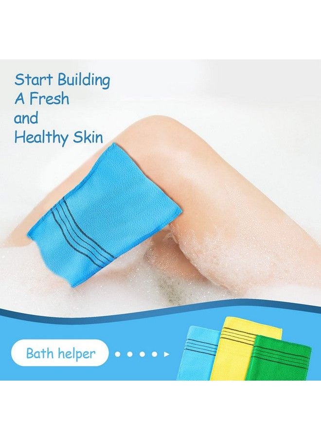 Tatuo - 10 Pieces Korean Exfoliating Washcloth Mitt Asian Exfoliating Bath Body Scrub Mitt Italy Towel Double Sided Exfoliating Cloth Gloves Dead Skin Japanese Spa Wash Cloth (Multi Color) - Image 1