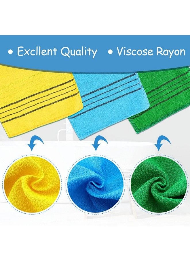 Tatuo - 10 Pieces Korean Exfoliating Washcloth Mitt Asian Exfoliating Bath Body Scrub Mitt Italy Towel Double Sided Exfoliating Cloth Gloves Dead Skin Japanese Spa Wash Cloth (Multi Color) - Image 1