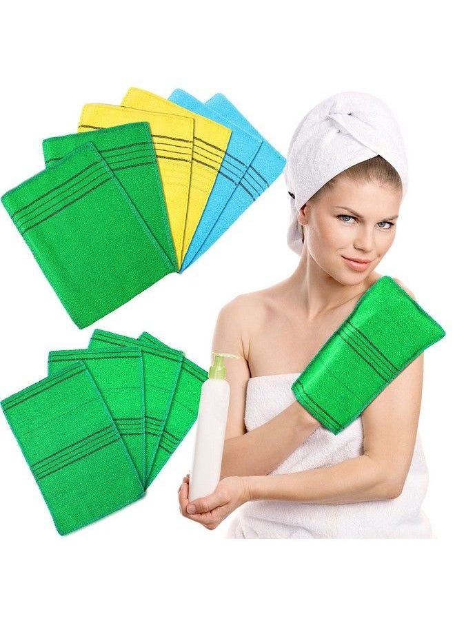 Tatuo - 10 Pieces Korean Exfoliating Washcloth Mitt Asian Exfoliating Bath Body Scrub Mitt Italy Towel Double Sided Exfoliating Cloth Gloves Dead Skin Japanese Spa Wash Cloth (Multi Color) - Image 1