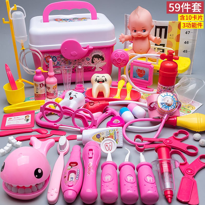 general Kids Doctor Toy Set with Doll and Stethoscope, 53-Piece Medical Kit for Pretend Play - Image 1