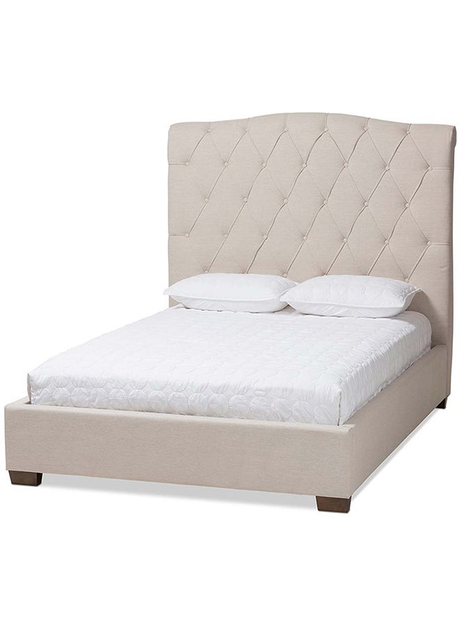 A to Z Furniture Shannon Upholstered Bed 200x200cm Super King Bed in Beige Color