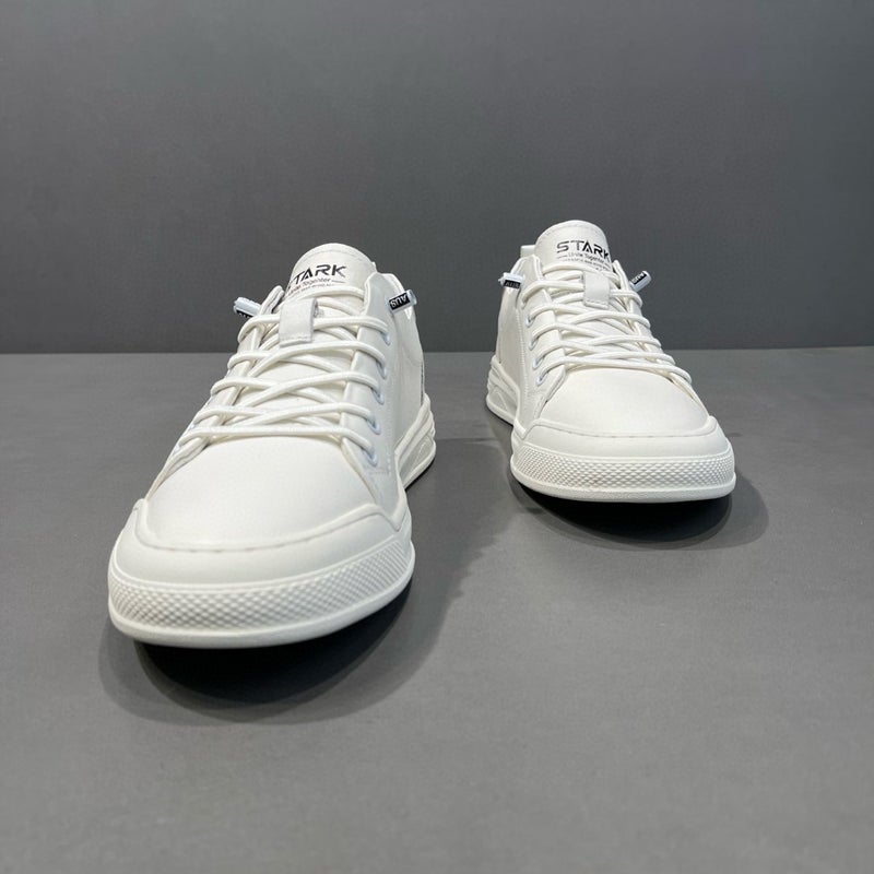 Boys Casual White Shoes Genuine Leather European Station Men'S Shoes All-Match Men'S Board Shoes Men'S Trendy Shoes Fashionable Slip-On Shoes - Image 3