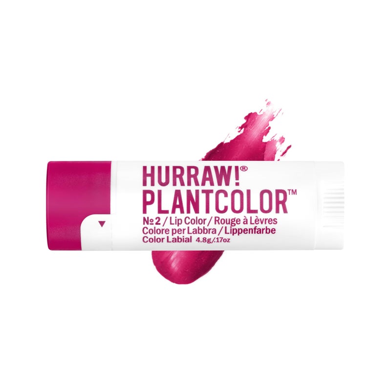 Hurraw Plantcolor Lip Color No 2 RedPurple shade Highly pigmented tinted balm and lipstick alternative Vegan and allnatural Easy application Buildable First of its kind Made in USA