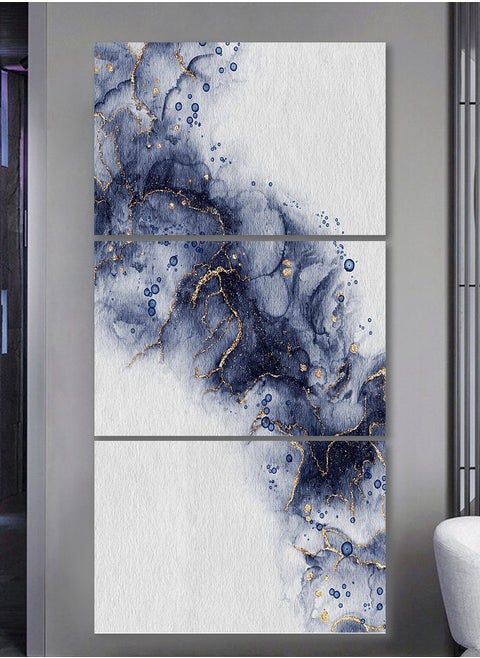 Three wooden panels with a modern design