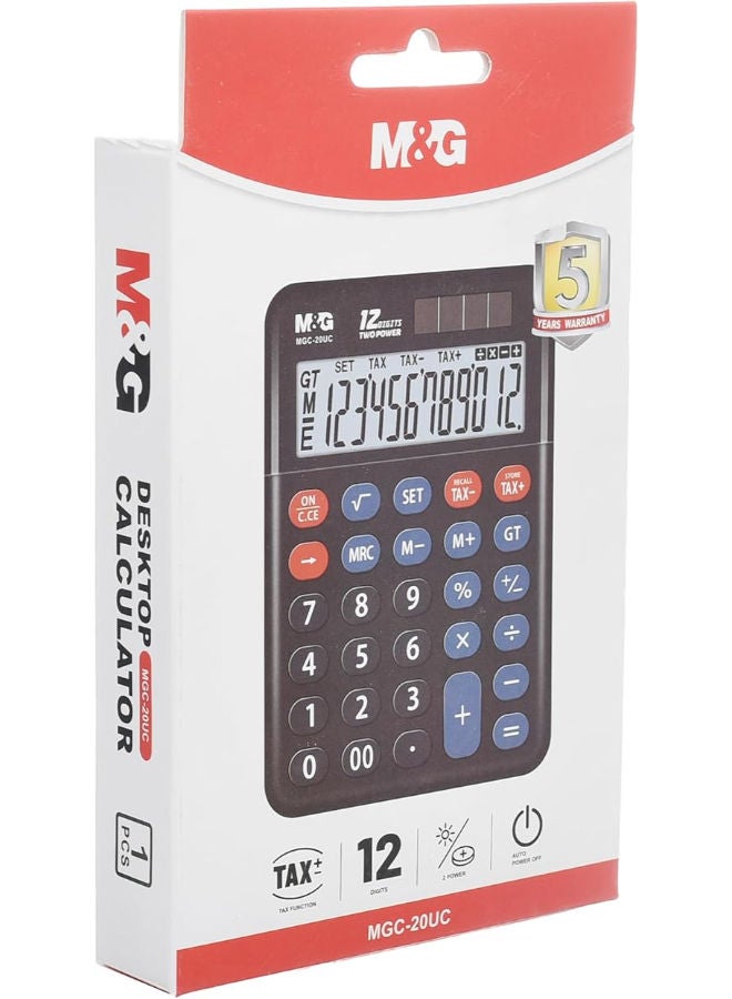 ام اند جي آلة حاسبة مكتبية، وظيفة ضريبية، ١٢ رقمًا، طاقة مزدوجة، أداء موثوق - Image 3