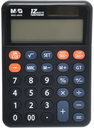 Desktop Calculator, Tax Function, 12 Digits, Dual Power, Reliable Performance
