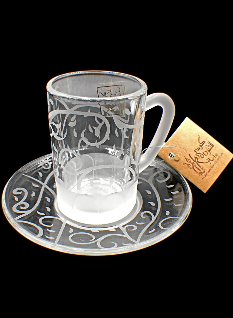 KuduArts Tea cups with saucer glass set of 6 pieces - Image 3