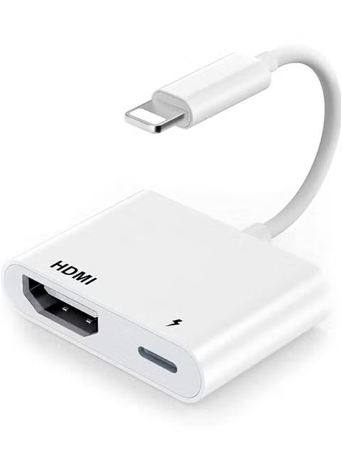 HDMI Adapter for iPhone to TV iPad to HDMI 1080P HD Digital AV Adapter(No Need Power) Video & Audio Sync Screen Connector Compatibility with iPhone 14/13/12/11/X/8/iPad/to HDTV Projector Monitor