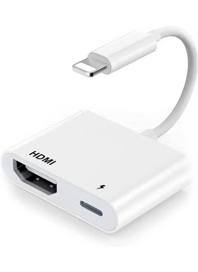 HDMI Adapter for iPhone to TV iPad to HDMI 1080P HD Digital AV Adapter(No Need Power) Video & Audio Sync Screen Connector Compatibility with iPhone 14/13/12/11/X/8/iPad/to HDTV Projector Monitor