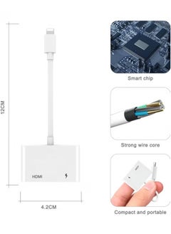 LCYLJGY HDMI Adapter for iPhone to TV iPad to HDMI 1080P HD Digital AV Adapter(No Need Power) Video & Audio Sync Screen Connector Compatibility with iPhone 14/13/12/11/X/8/iPad/to HDTV Projector Monitor  - Image 2