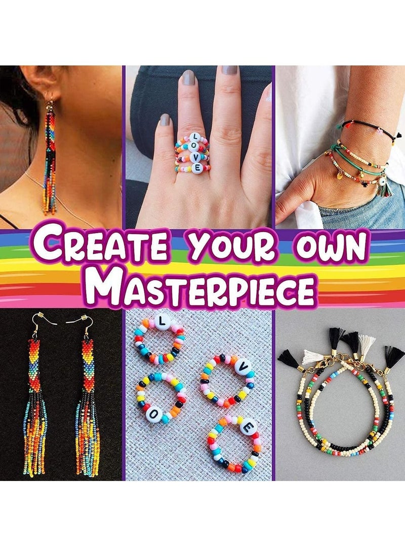 KASTWAVE طقم صناعة المجوهرات خرز للأساور مجموعة طقم حرفي 4800 قطعة خرز طيني لصنع المجوهرات قلادة حلق DIY طقم هدية للنساء الزوجة الصديقة البالغة الطفل (6MM) - Image 5