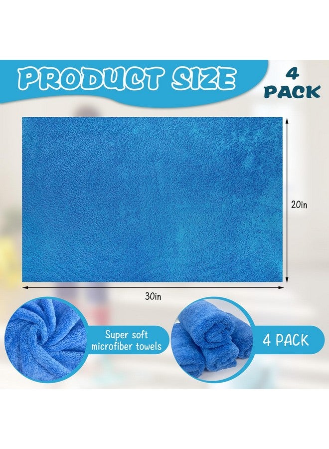 CODOHI 4 Pcs Extra Large Microfiber Cleaning Cloth, 30"x20" Washable Reusable Floor Cloth for Squeegee Mop House Floor Kitchen Car Window Highly Absorbent, Lint and Streak Free - Image 2