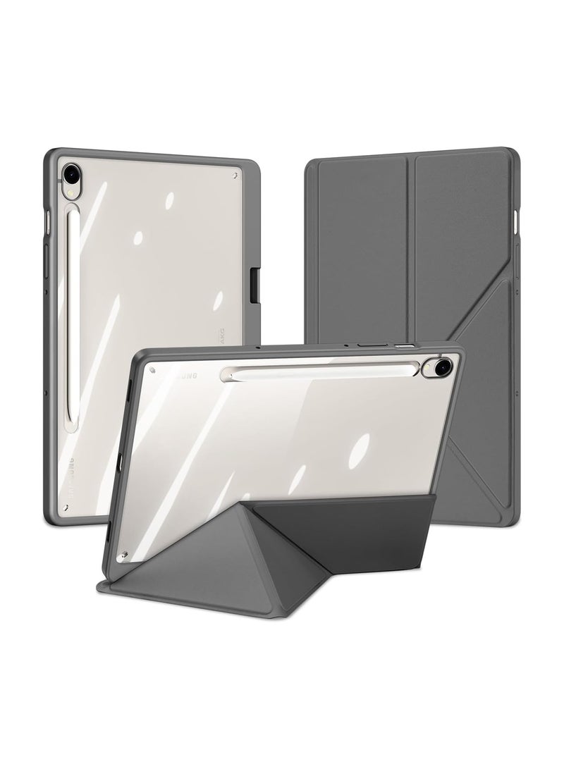Clear Back Compatible Samsung Galaxy Tab S10 FE 10.9-inch (2025), Smart Magnetic Flip StandSoft TPU Back Cover with Auto Sleep Wake