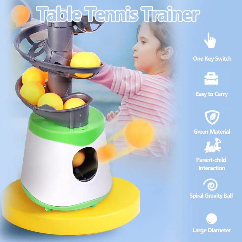 Dilwe Table Tennis Serve Machine, Portable Table Tennis Trainer Automatic Launcher Robot with 10 Balls for Beginners/ Lovers Table Tennis Launcher - Image 2