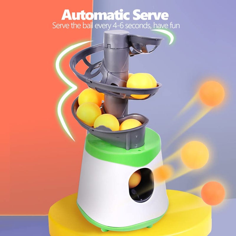 Dilwe Table Tennis Serve Machine, Portable Table Tennis Trainer Automatic Launcher Robot with 10 Balls for Beginners/ Lovers Table Tennis Launcher - Image 4