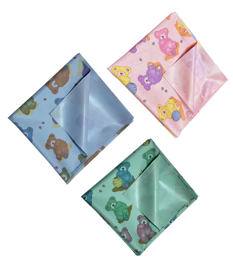 Ecosoft Baby Plastic Sheet/Rubber Sheet for Babies/Bed Wetting Protector / 65 x 100 CM (HONEYBEAR Combo) - Image 1