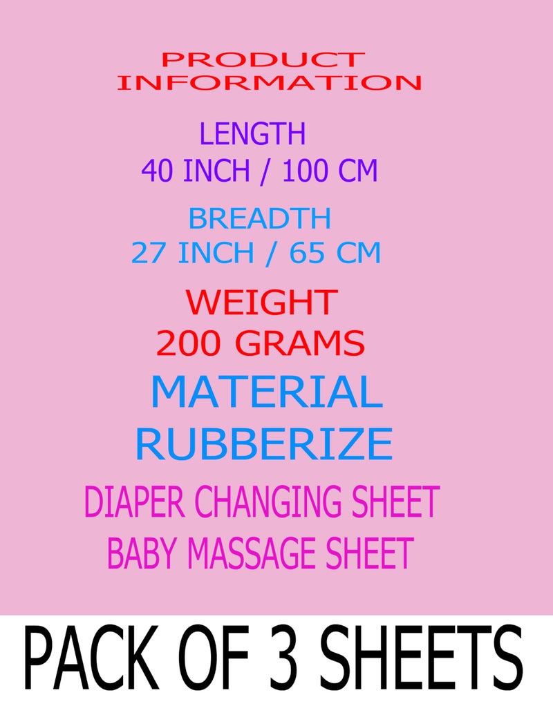 Ecosoft Baby Plastic Sheet/Rubber Sheet for Babies/Bed Wetting Protector / 65 x 100 CM (HONEYBEAR Combo) - Image 2