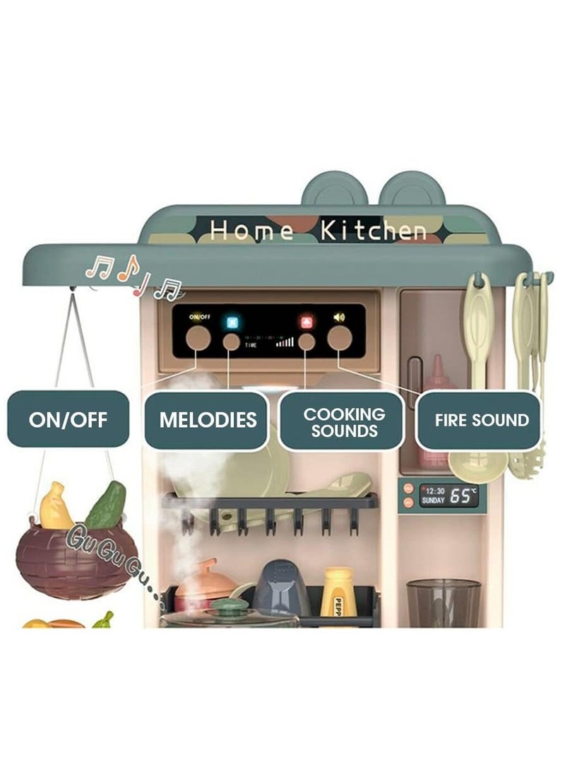 UniTrain Plastic Toy Play Kitchen Food Set for Kids, Toddlers 3+ - Cooking Pretend Play Interactive Station with Sink, Water, Steam, Sound, Accessories (43 PCS) - Little Girls Birthday Gift  - Image 4