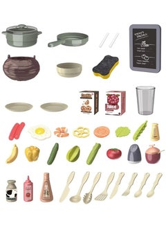 UniTrain Plastic Toy Play Kitchen Food Set for Kids, Toddlers 3+ - Cooking Pretend Play Interactive Station with Sink, Water, Steam, Sound, Accessories (43 PCS) - Little Girls Birthday Gift  - Image 3
