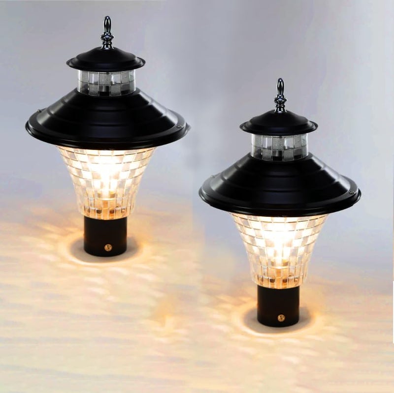 Lyse Decor مصباح بوابة ليزي ديكور المقاوم للماء لمدخل البوابة الرئيسية، مصباح عمود خارجي، مصباح بوابة للحدائق والحدود (زوج من 4 قطع) - Image 4