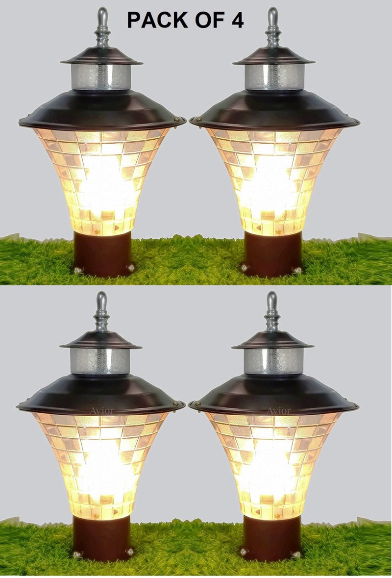 Lyse Decor مصباح بوابة ليزي ديكور المقاوم للماء لمدخل البوابة الرئيسية، مصباح عمود خارجي، مصباح بوابة للحدائق والحدود (زوج من 4 قطع) - Image 5