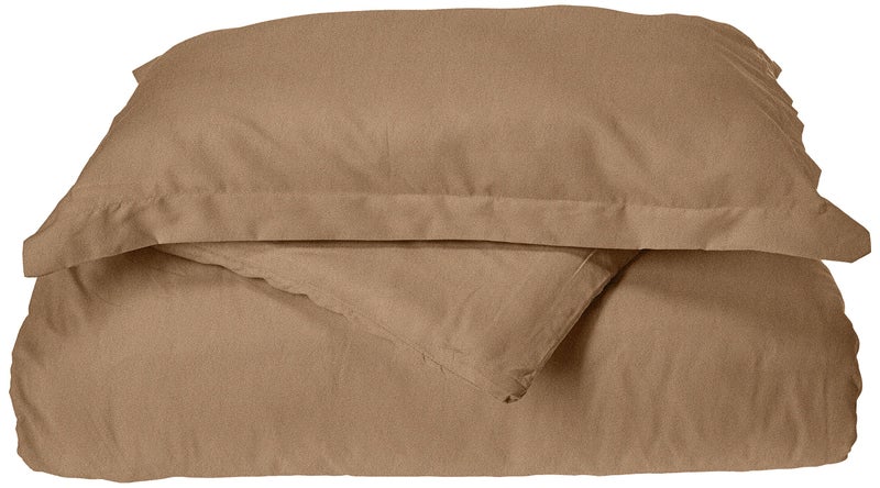 Elegance Linen 1500 Thread Count Wrinkle Resistant Ultra Soft Luxurious Egyptian Quality 2pc Duvet Cover Set Solid TwinXL Taupe