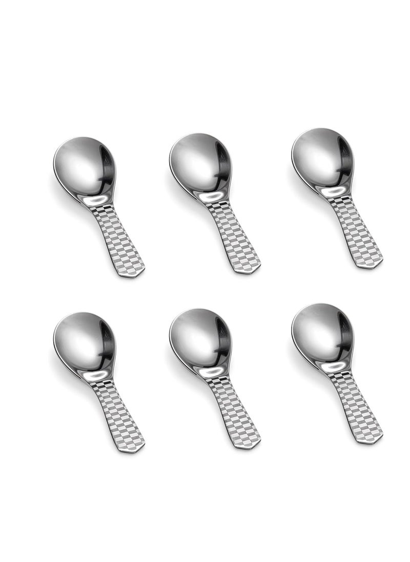 Kitchen Expert Kitchen Expert - Stainless Steel Masala Spoons | Heavy Guage | Mini Spoons for Tea/Sugar | Spices Spoon for Kitchen | for Small Containers | Spoon for Masala Dabba | Set of 6 | Silver Color  - Image 1