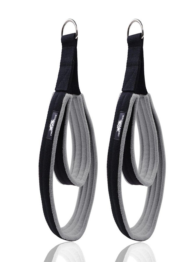 Lights Mountain Pilates Double Loop Straps for Reformer, Thickened D-Ring Handle Fitness Straps, 2 Lengths Multicolor Yoga Accessories for Home Workout (black grey L) - Image 1