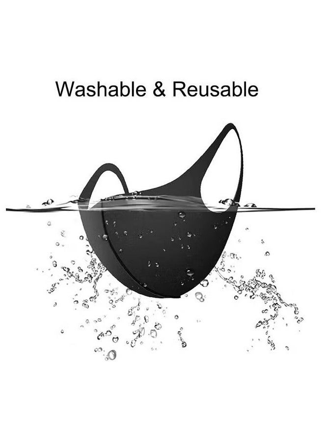 (Pack Of 3) Washable And Reusable Space Cotton Dust Black Face Mask For Adults Fashion Cloth Fabric Face Protection, Unisex Earloop Black Dust Reusable Washable - Image 2