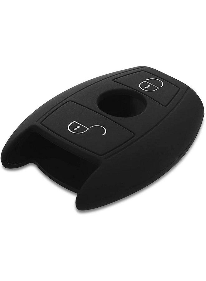 JVCV غطاء مفتاح سيارة JVCV® متوافق مع مفتاح مرسيدس بنز الذكي - شريط رالي (أسود أبيض) - Image 5