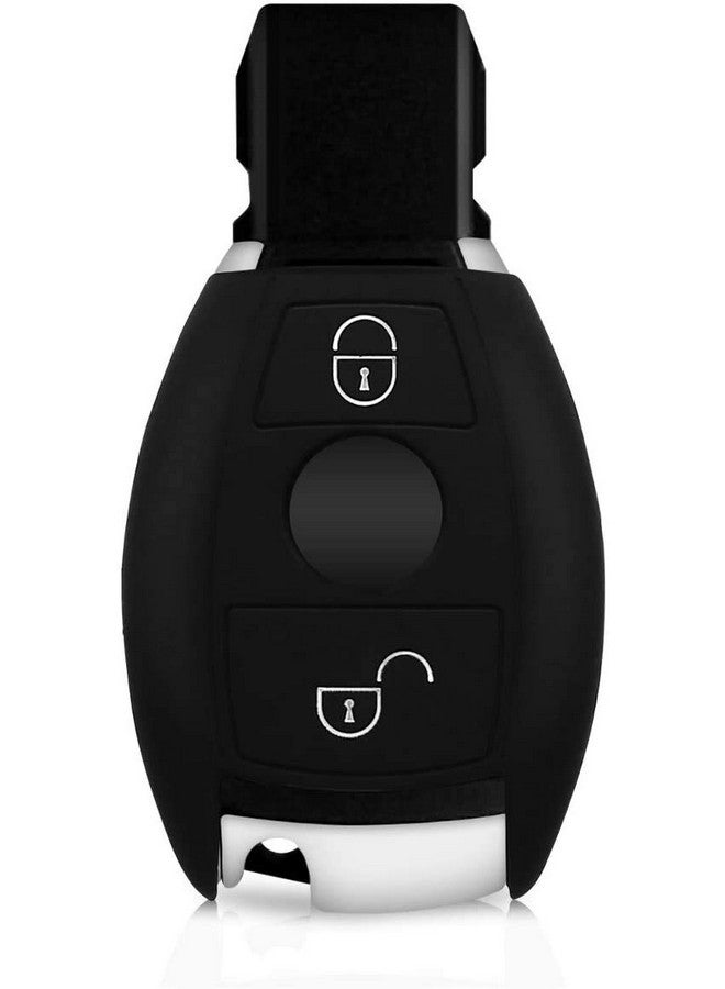 JVCV غطاء مفتاح سيارة JVCV® متوافق مع مفتاح مرسيدس بنز الذكي - شريط رالي (أسود أبيض) - Image 3