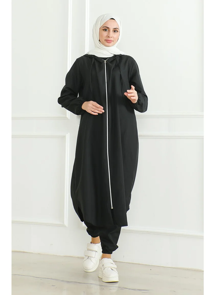 Sefa Merve Hooded Hijab Swimsuit 0507-01 Black