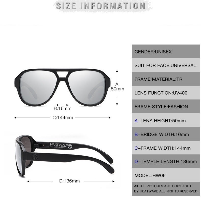 Hot Wave Heat wave Visual Sunglasses Fashion Polarized Sunglasses Sliver HW02 - Image 2