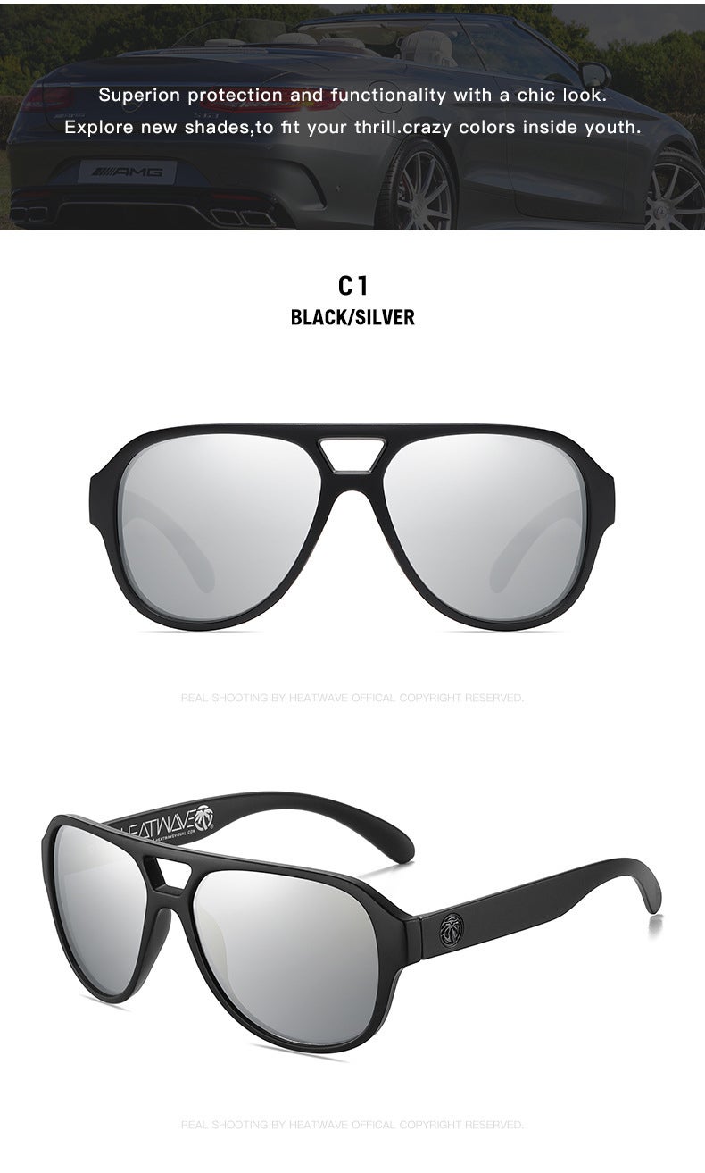 Hot Wave Heat wave Visual Sunglasses Fashion Polarized Sunglasses Sliver HW02 - Image 4