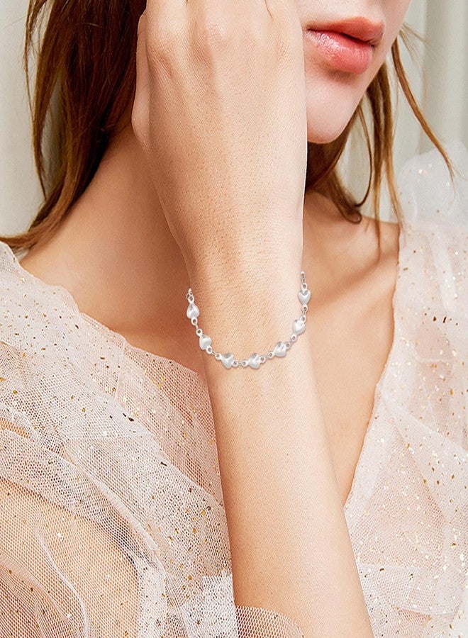 CHGCRAFT 2pcs Heart Link Stainless Steel Interchangeable Medical Alert Bracelet 304 Stainless Steel Star Heart Link Chain Bracelet Making for Fashion Medical bracelets, 5.9inch - Image 5