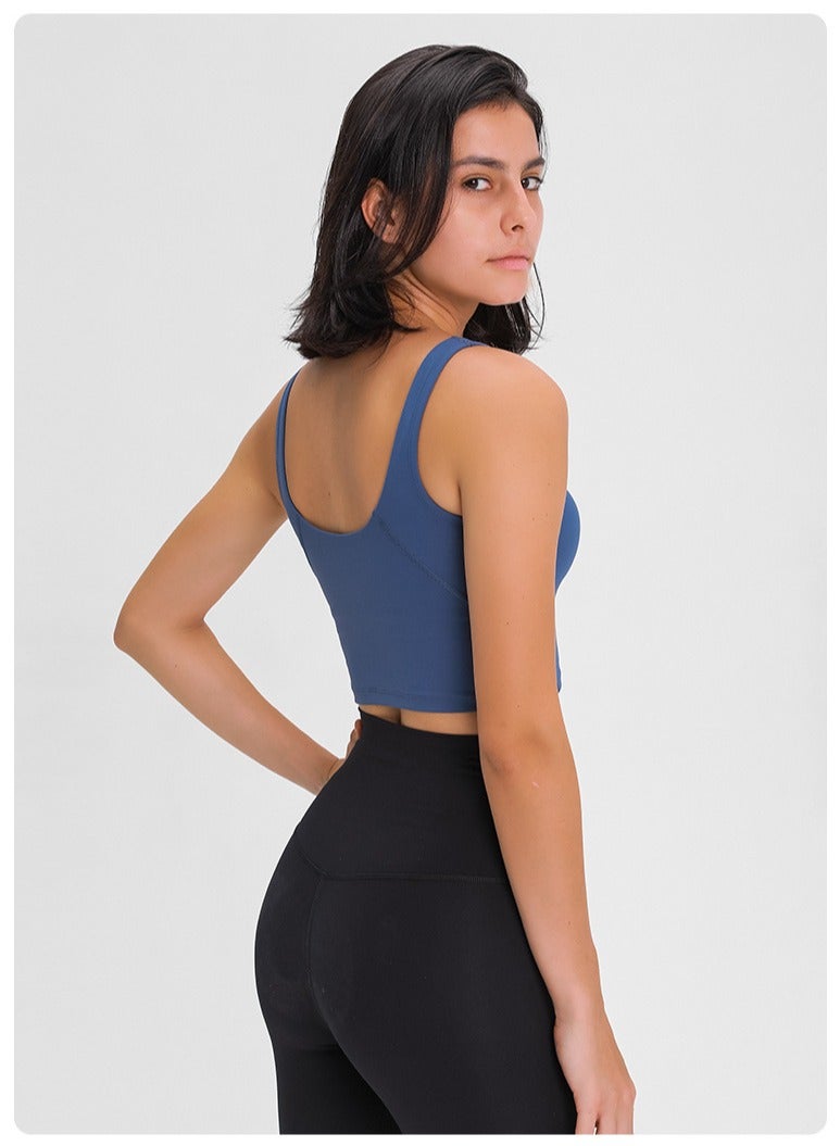 Women's Tank Top Padded Sports Bra Running Workout Yoga Crop Top - Image 3