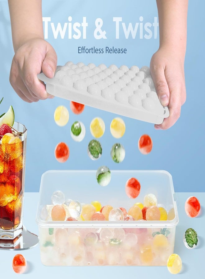 WIBIMEN Round Ice Cube Tray with Lid and Bin - Ice Trays for Freezer with Lid - Ice Cube Trays for Freezer with Container (0.8IN-2PACK White) - Image 4