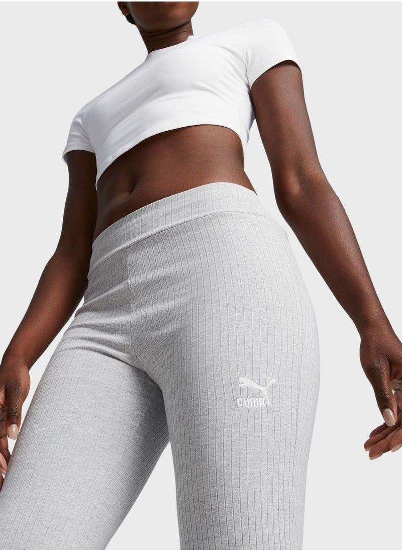 PUMA - Classics Ribbed Flared Leggings - Image 1