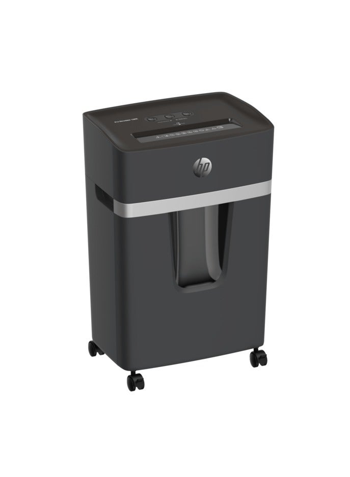 HP Pro Shredder 10MC Office Paper Shredder Machine, P-4 Security, Micro Cut, 10 Sheets, 25L Bin - 2812 Black - Image 1