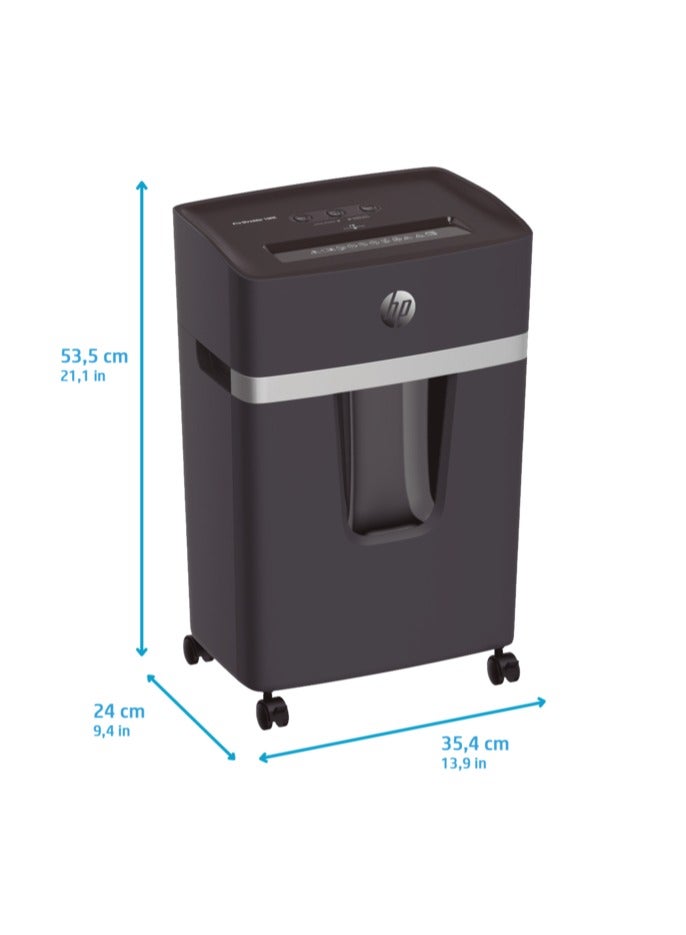 HP Pro Shredder 10MC Office Paper Shredder Machine, P-4 Security, Micro Cut, 10 Sheets, 25L Bin - 2812 Black - Image 5