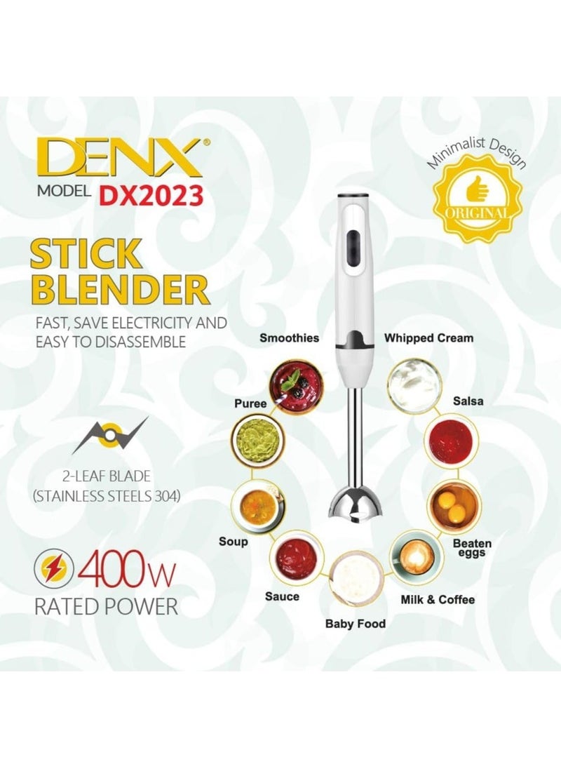 Denx Dinex Stick Blender Hand Held Electric Blender 400W With Stainless Steel Blades, Handheld Grip Stick Blender Used To Mix, Mash, Whisk And Mix Soups, Smoothies, Sauces And More, Dx2023 - Image 3